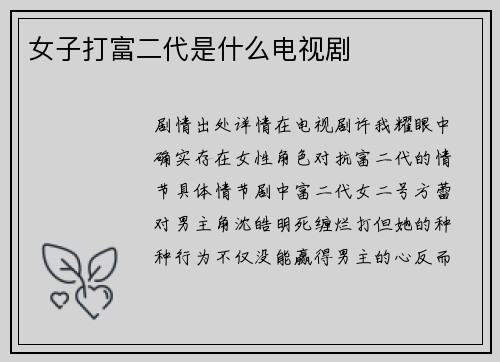 女子打富二代是什么电视剧